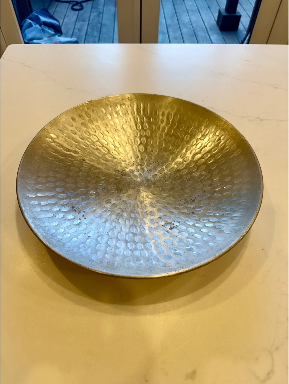 Hammered Metal Decorative Bowl